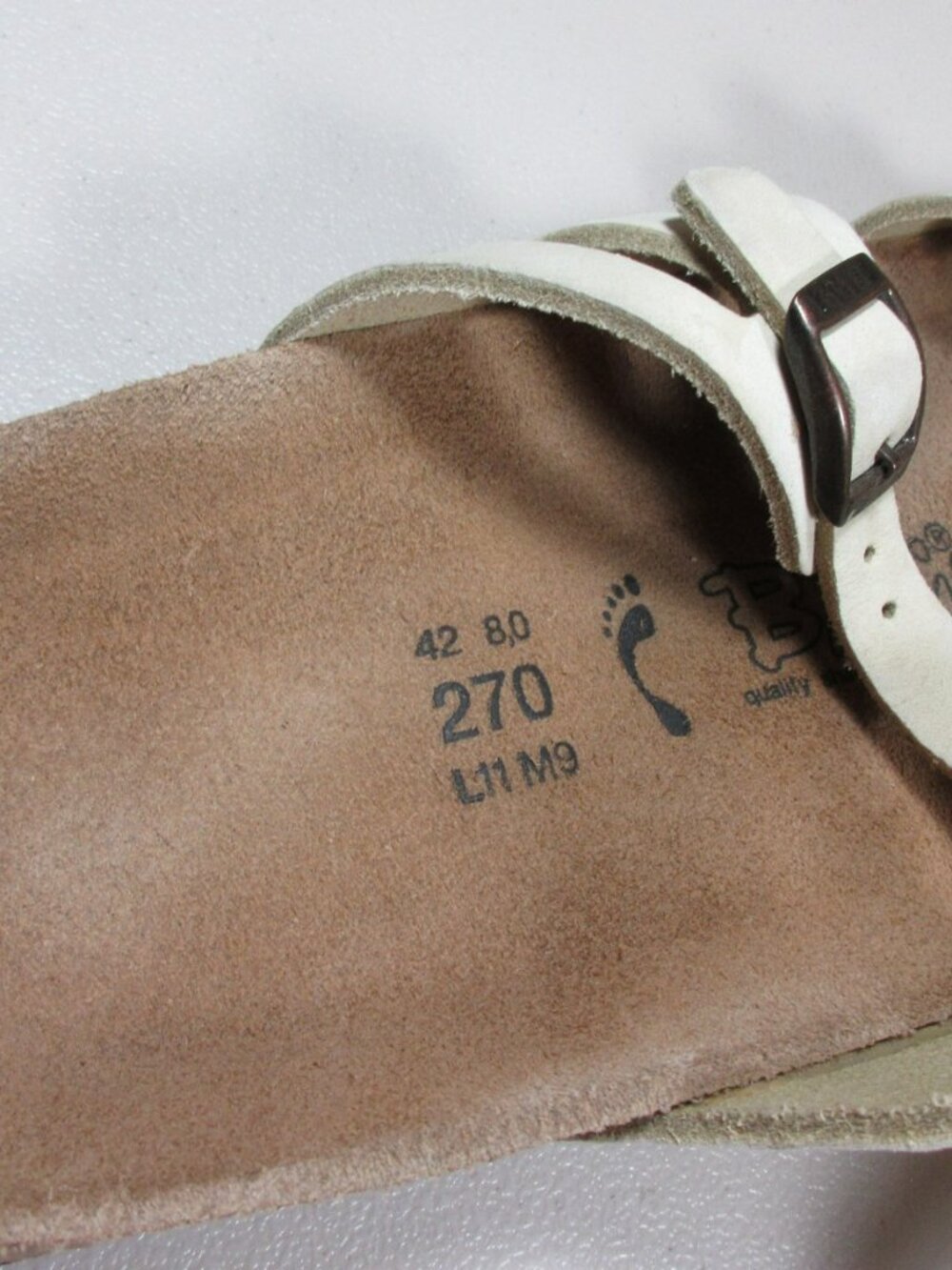 Birkenstock womens light khaki Grenada leather slide sandals 11 M - Picture 5 of 6